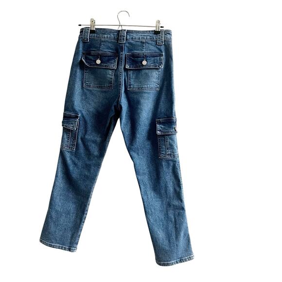 KanCan Women’s Cargo Jeans Size 26 Medium Wash Stretch Back Flap Pockets - Picture 2 of 11